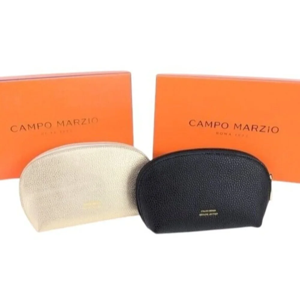 Campo Marzio pebbled Italian Leather Pouch Clutch Makeup Jewelry Handbag